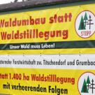 Protestaktion gegen Waldstilllegung im Raum Titschendorf-Grumbach