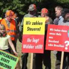 Demonstration gegen "Waldstilllegung" bei Wurzbach
